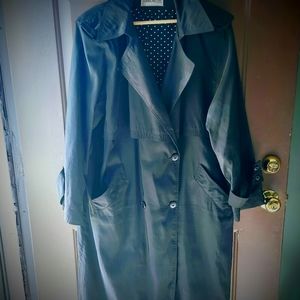 Vintage Forecaster of Boston Black Long Raincoat Size 14
